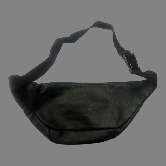 Vintage Flight Pax Black Faux Leather- Fanny Pack Belt Bag With Multiple Pockets - Picture 3 of 3